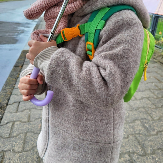 Wollwalkjacke mit Kapuze Rostbraun - The Present Company