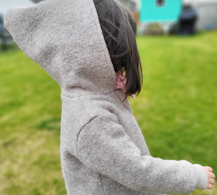 Wollwalkjacke mit Kapuze Rostbraun - The Present Company