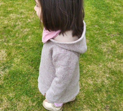 Wollwalkjacke mit Kapuze Rostbraun - The Present Company